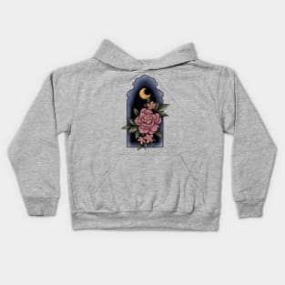 Floral moon Kids Hoodie